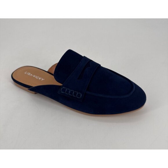 Lisa Vicky Slide Shoes Blue Suede Size 8 EnrichX-V New in Box - Picture 7 of 9